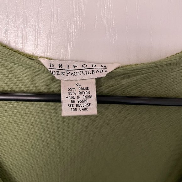 Women's Uniform John Paul Richard Top Green Size XL - Picture 3 of 4